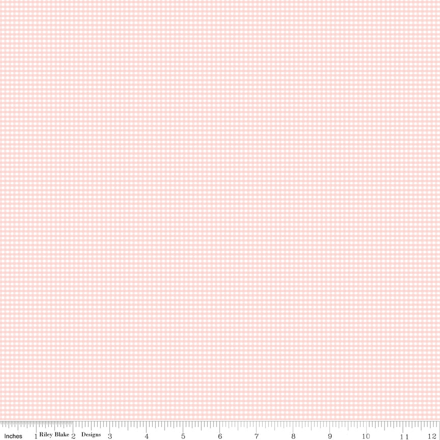 Designer Flannel Peony Micro Gingham Yardage by RBD Designers for Riley Blake Designs