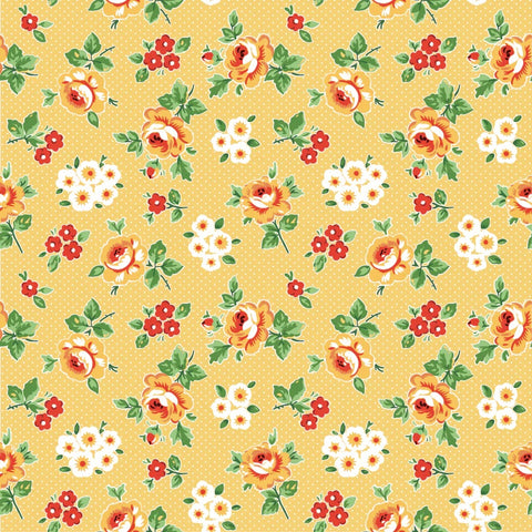 Flower Market Yellow Hand Picked Yardage by Elea Lutz for Poppie Cotton Fabrics