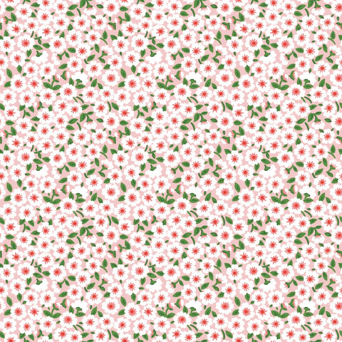 Flower Market Pink Forget Me Nots Yardage by Elea Lutz for Poppie Cotton Fabrics