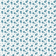 Flower Market Blue Sugar Petals Yardage by Elea Lutz for Poppie Cotton Fabrics