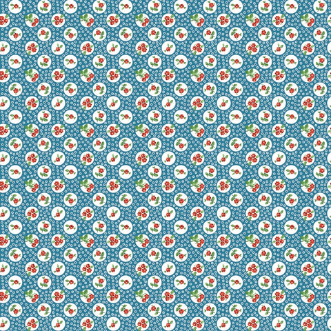 Flower Market Blue Pocket Posies Yardage by Elea Lutz for Poppie Cotton Fabrics