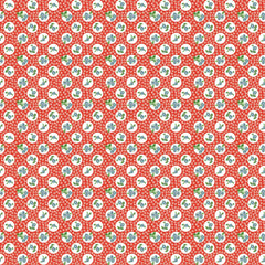 Flower Market Red Pocket Posies Yardage by Elea Lutz for Poppie Cotton Fabrics