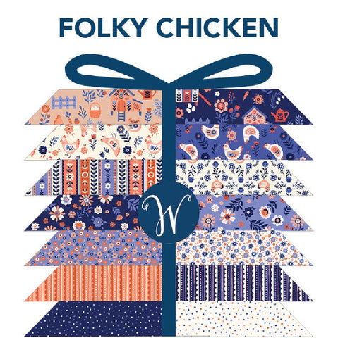 Folky Chicken Fat Quarter Bundle by Natalie Briscoe for Windham Fabrics