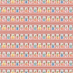 Homegrown Preserves Red Summer Canning Yardage by Sheri McCulley for Poppie Cotton Fabrics