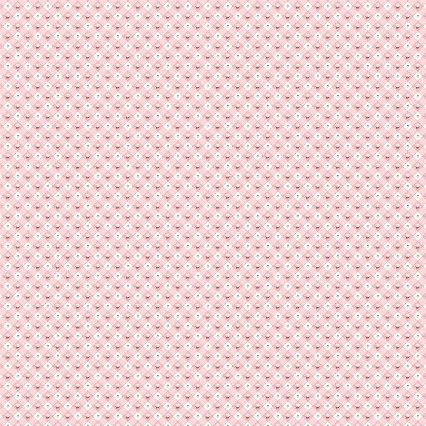 Homegrown Preserves Pink Checkered Apron Yardage by Sheri McCulley for Poppie Cotton Fabrics
