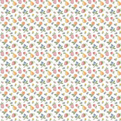 Homegrown Preserves White U-Pick Fruit Yardage by Sheri McCulley for Poppie Cotton Fabrics