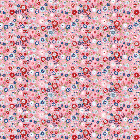 Hip Hip Hooray Liberty Pink Hooray Yardage by Lori Woods for Poppie Cotton Fabrics