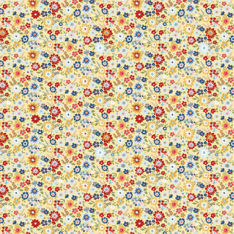 Hip Hip Hooray Liberty Yellow Hooray Yardage by Lori Woods for Poppie Cotton Fabrics