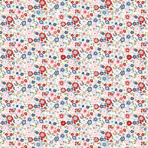 Hip Hip Hooray Liberty White Hooray Yardage by Lori Woods for Poppie Cotton Fabrics