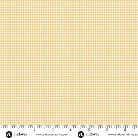 Little Ones Yellow Gingham Yardage by Makower UK for Andover Fabrics