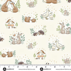 Little Ones Cream Hugs Yardage by Makower UK for Andover Fabrics
