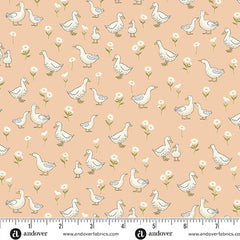 Little Ones Coral Ducks Yardage by Makower UK for Andover Fabrics