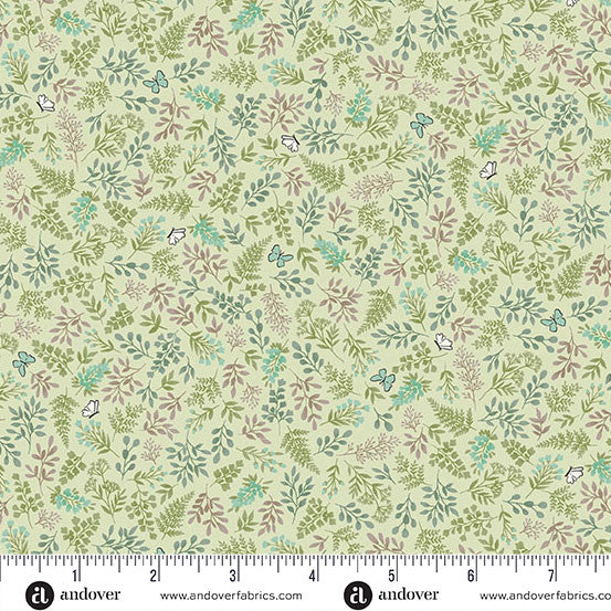 Little Ones Green Foliage Yardage by Makower UK for Andover Fabrics