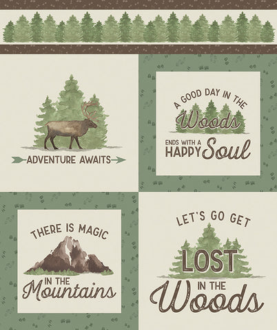 Let's Get Lost in the Woods Panel by Tara Reed for Riley Blake Designs