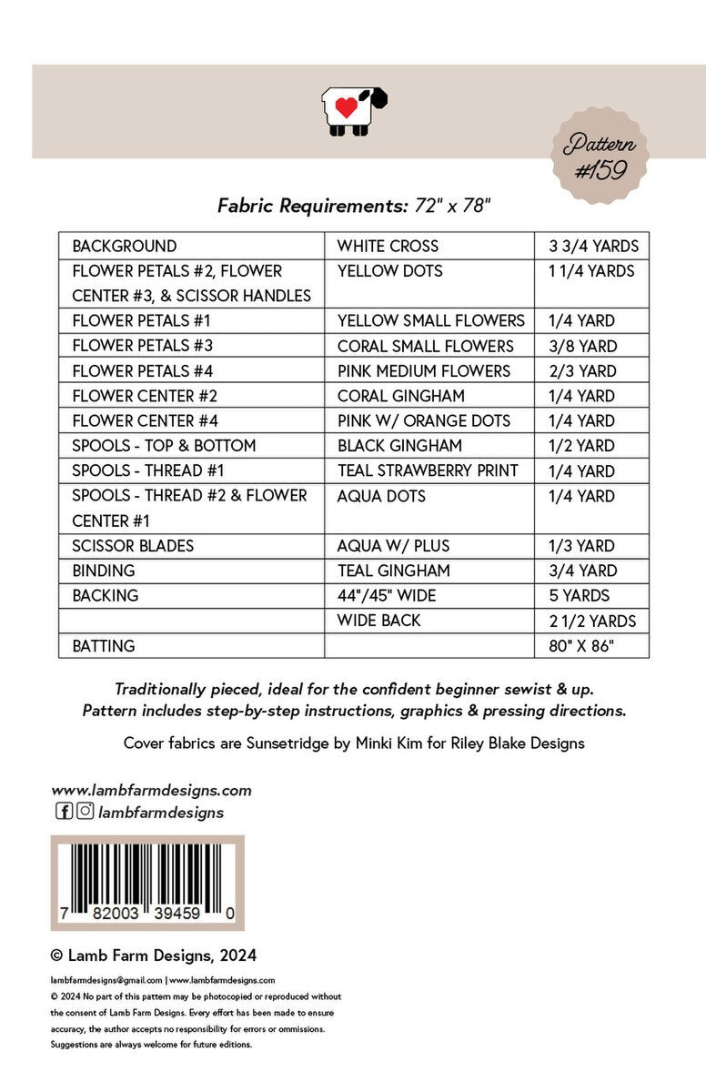 Snips and Blossoms Quilt Pattern by Lamb Farm Designs