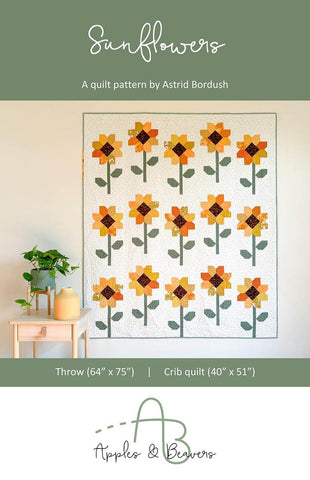Sunflower Quilt Pattern by Apples & Beavers
