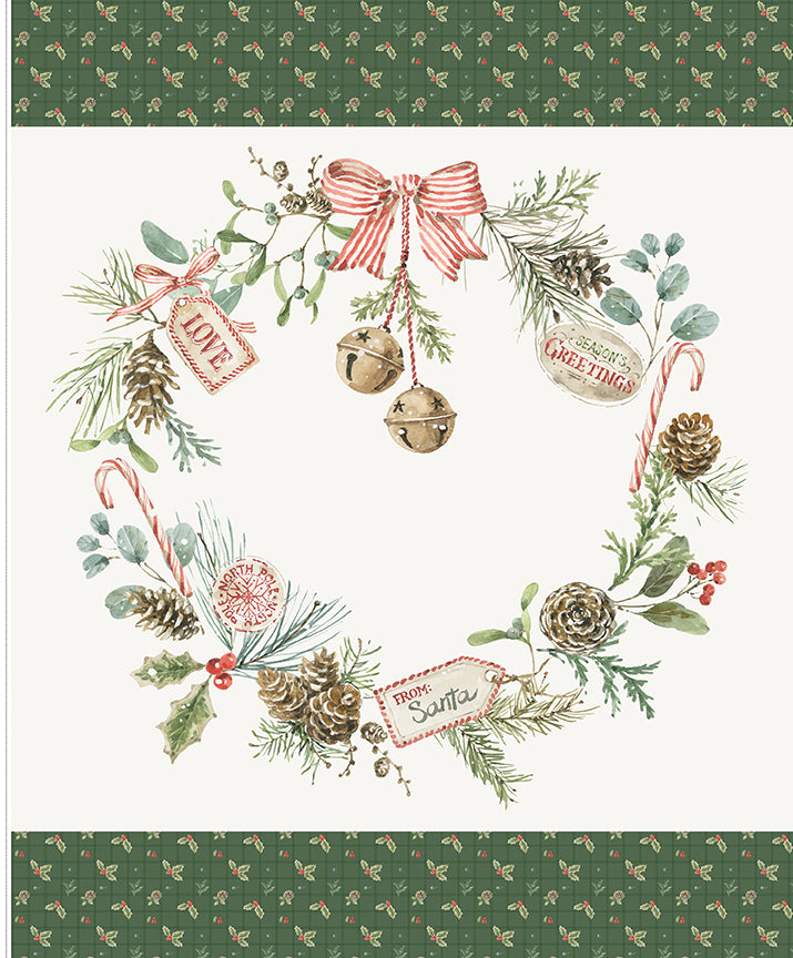 Holiday Spirit Wreath Panel by Lisa Audit for Riley Blake Designs