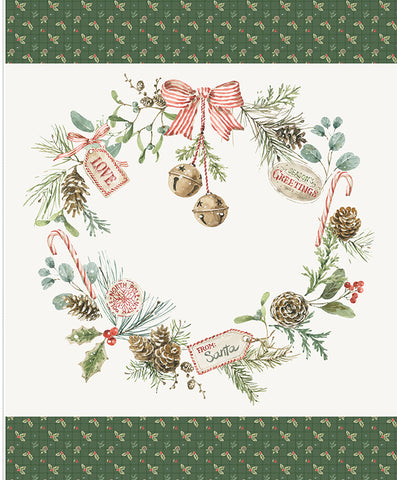 Holiday Spirit Wreath Panel by Lisa Audit for Riley Blake Designs