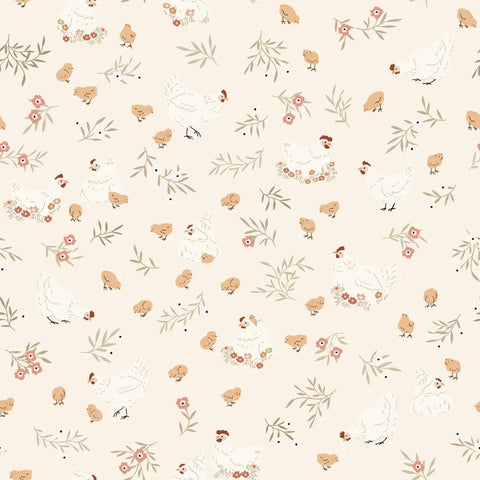 Primrose & Parsley Beige Nesting Yardage by Michal Marko for Poppie Cotton Fabrics