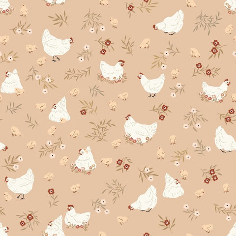 Primrose & Parsley Caramel Nesting Yardage by Michal Marko for Poppie Cotton Fabrics