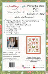 Poinsettia Stars BOM Quilt Pattern by A Quilting Life Designs