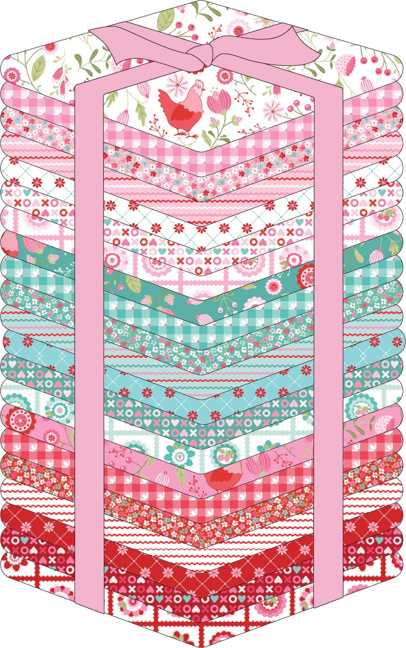 Smitten Chicken Fat Quarter Bundle by Lori Woods for Poppie Cotton Fabrics