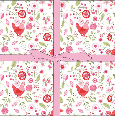 PREORDER Smitten Chicken 10" Precuts by Lori Woods for Poppie Cotton Fabrics
