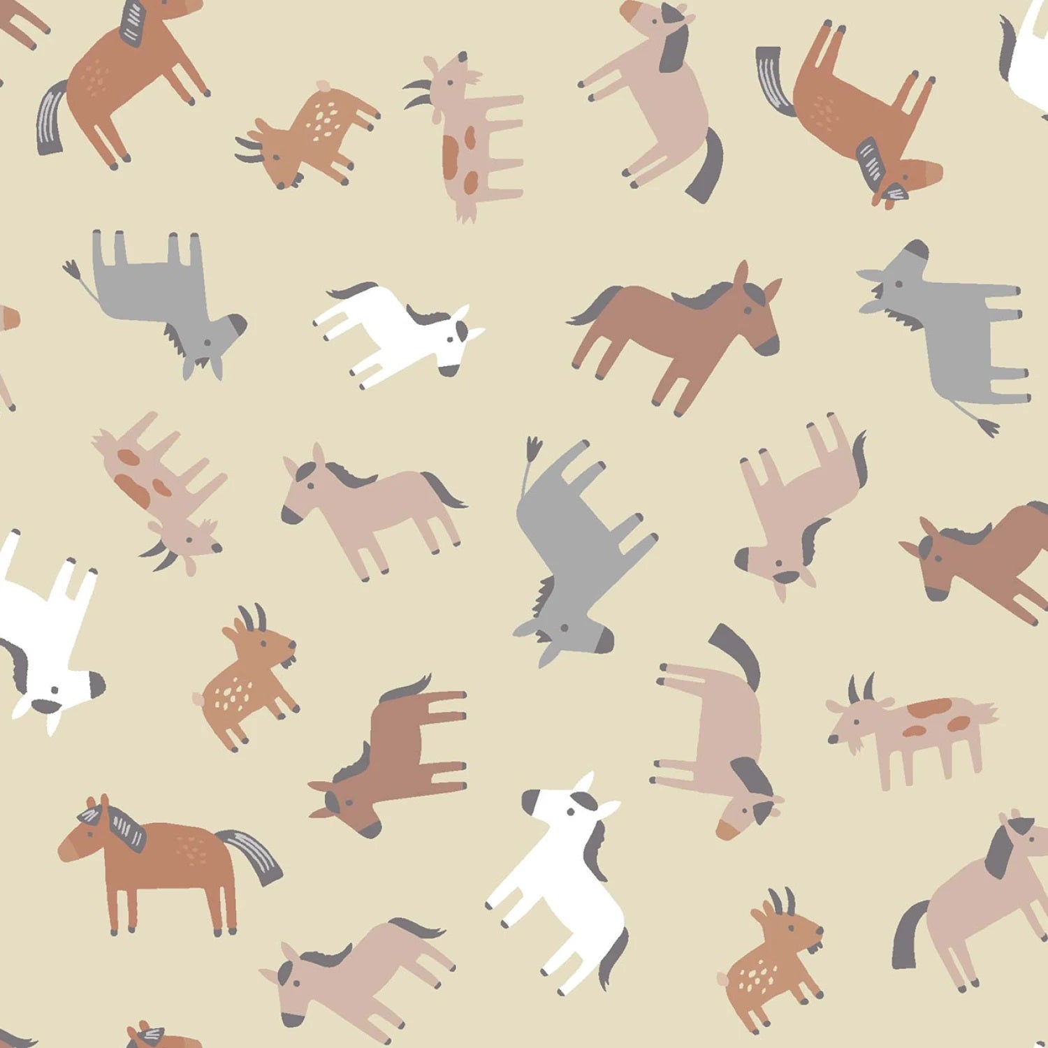 Hogs & Kisses Aloe Raised In A Barn Flannel Yardage by Dear Stella for Dear Stella