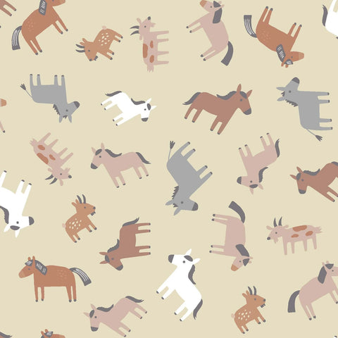 Hogs & Kisses Aloe Raised In A Barn Flannel Yardage by Dear Stella for Dear Stella