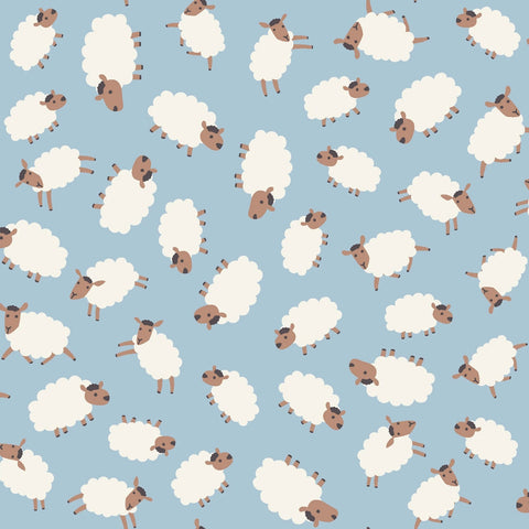 Hogs & Kisses Marina Sheep Thrills Flannel Yardage by Dear Stella for Dear Stella