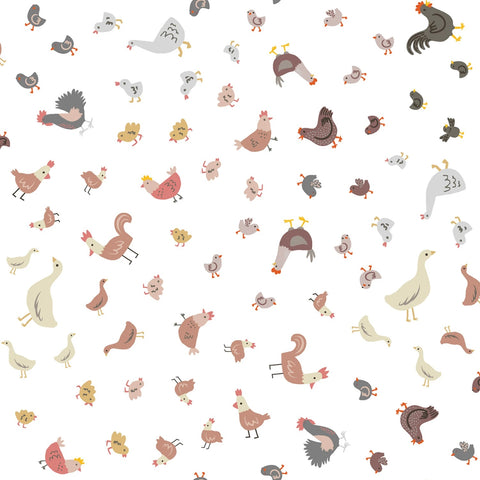 Hogs & Kisses White Time To Wing It Flannel Yardage by Dear Stella for Dear Stella