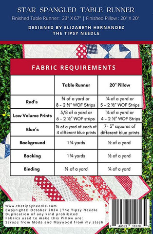 Star Spangled Table Runner Pattern By The Tipsy Needle