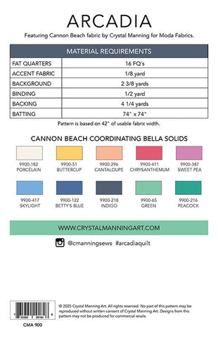 Arcadia Quilt Pattern by Crystal Manning