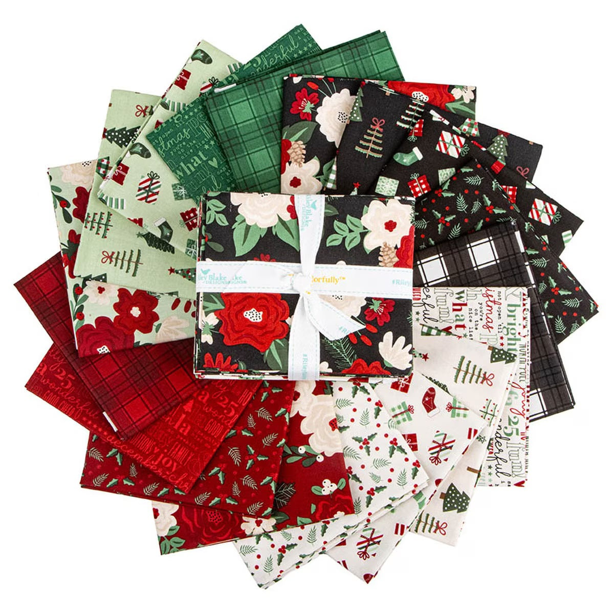 Evergreen Wishes Fat Quarter Bundle by Traci Reed for Riley Blake Designs