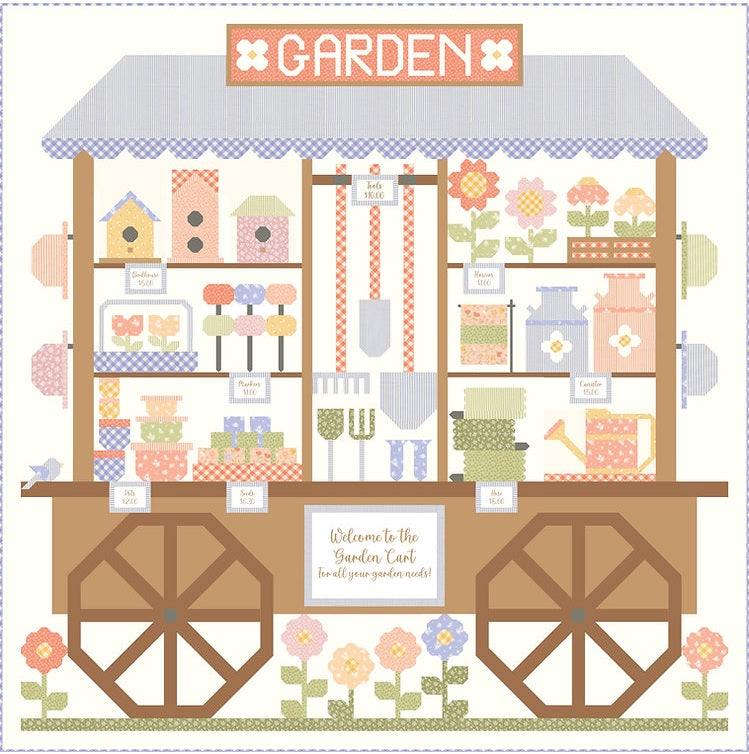 PREORDER Pastel Prairie Garden Cart BOM Quilt Kit