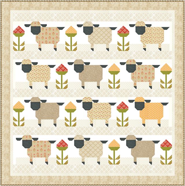 Larkspur & Linen Sheep & Clover Quilt Kit
