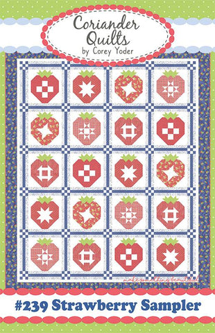 Strawberry Sampler Quilt Pattern by Coriander Quilts