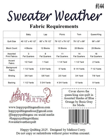 Sweather Weather Quilt Pattern by Melissa Corry