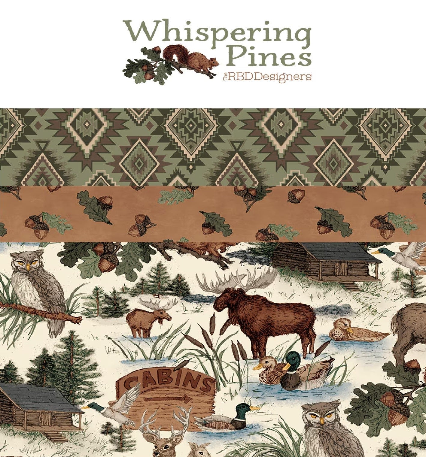 Whispering Pines Fat Quarter Bundle by RBD Designers for Riley Blake Designs