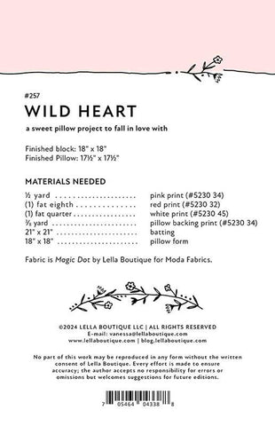 Wild Heart Pillow Pattern by Lella Boutique
