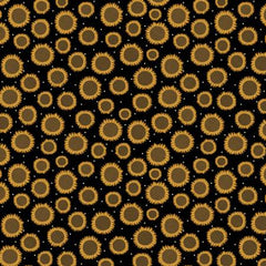 Rustic Fall Black Rustic Sunflower yardage by Painted Sky Studios for Benartex