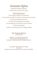 Autumn Spice Quilt Pattern by The Pattern Basket
