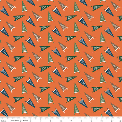 Adventure is Calling Orange Flags Yardage by Dani Mogstad for Riley Blake Designs