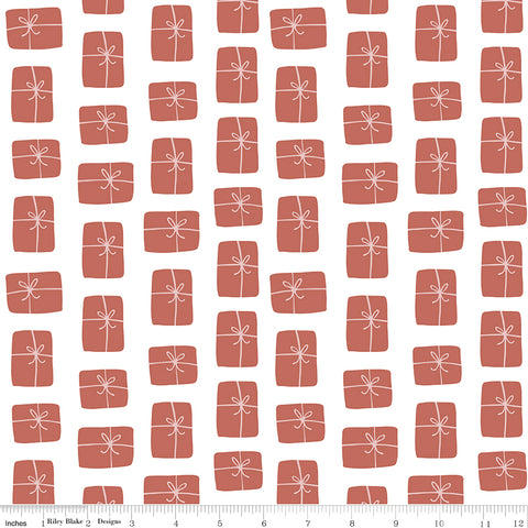 Warm Wishes White Packages Yardage by Simple Simon & Company for Riley Blake Designs