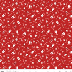 Into The Woods Red Tracks Yardage by Lori Whitlock for Riley Blake Designs