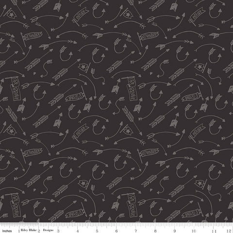 Into The Woods Black Crazy Arrows Yardage by Lori Whitlock for Riley Blake Designs