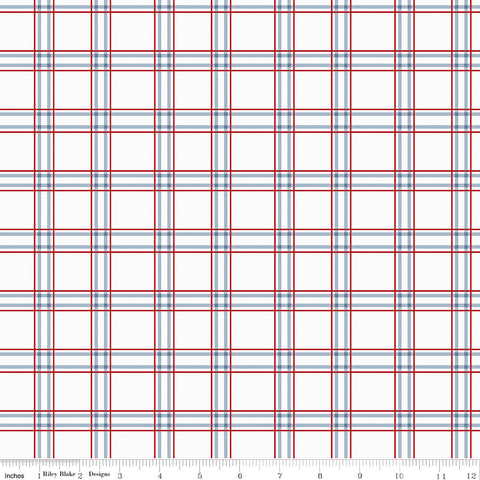 American Dream Off White Plaid Yardage by Dani Mogstad for Riley Blake Designs