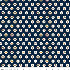 Love You S'more Navy Badges Yardage by Gracey Larson for Riley Blake Designs