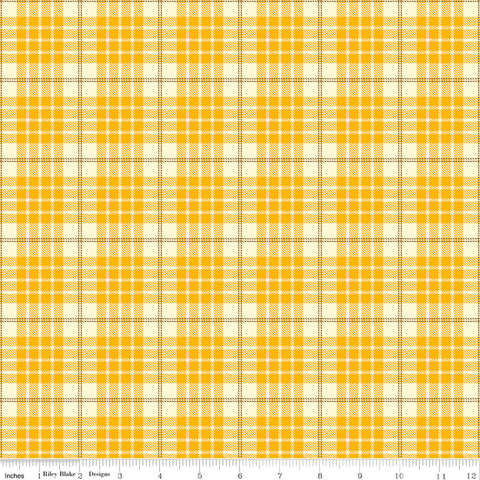 Awesome Autumn Saffron Plaid Yardage by Sandy Gervais for Riley Blake Designs