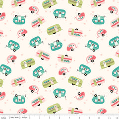 Glamp Camp Cream Trailers Yardage by My Mind's Eye for Riley Blake Designs